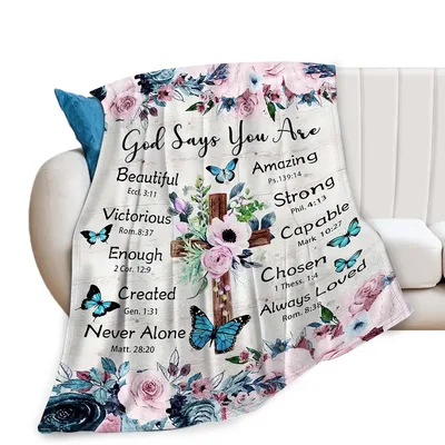 Religious Faith Blanket with God Says You Are Verses