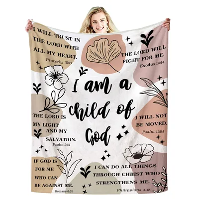 Child of God Scripture Blanket: Faith and Floral Design
