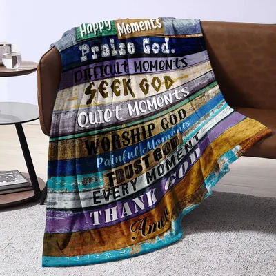 Christian Faith Inspirational Verses Blanket featuring Seek God