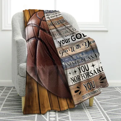 Basketball Player Bible Verse Blanket for Hoopers