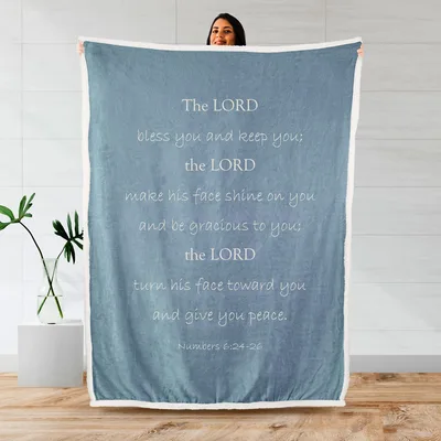 Numbers 6:24-26 Blessing Scripture Blanket - A Prayerful Quote Design