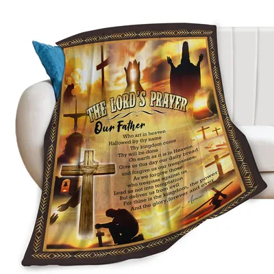 Lord's Prayer Blanket: Our Father Cross Throw