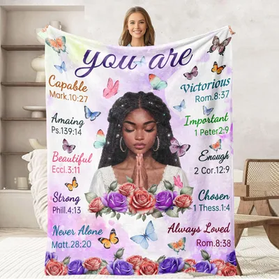 Bible Verse Affirmation Women Blanket with Capable Chosen