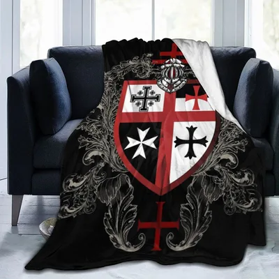 Knights Templar Blanket featuring a detailed heraldic shield