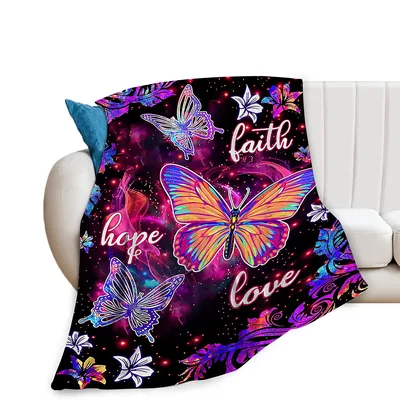 Butterfly Faith Hope Love Blanket for Everyday Comfort