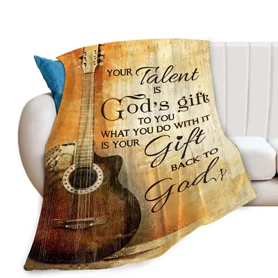 Guitar Faith Music Blanket: Inspirational Acoustic Guitar Quote Design
