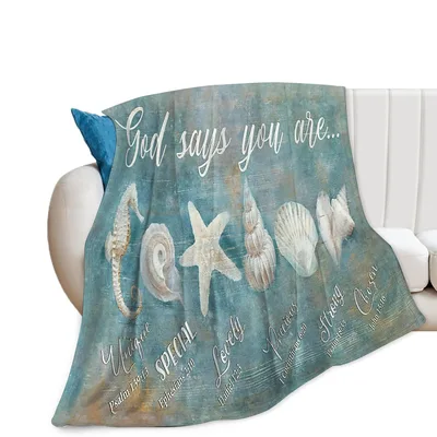 Christian Bible Verse Blanket: God Says You Are Seashells