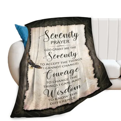 Serenity Prayer Faith Blanket With Eagle And Script Design