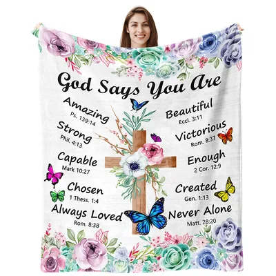 God says you are amazing Blanket: Verses on Butterflies and Blooms