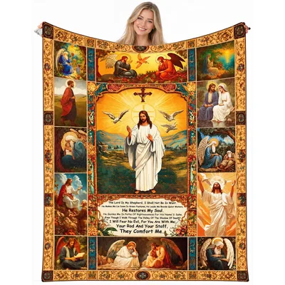 The Lord Is My Shepherd Blanket: Psalm 23 Throw