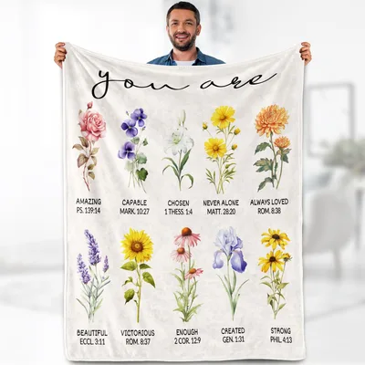 Bible Verse Floral Blanket: Ten Flowers, Ten Scriptures