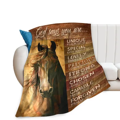 Horse Bible Verses Faith Blanket for Quiet Encouragement