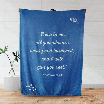 Come to Me Matthew 11:28 Verse Blanket for Rest and Comfort