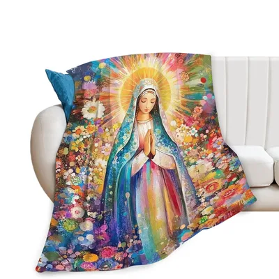 Madonna Floral Blanket: Praying Mary in Bloom