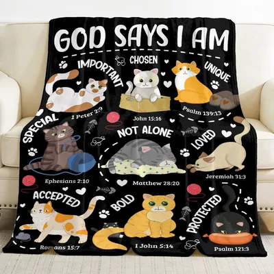 Cat Lover Bible Verse Blanket for Faithful Feline Fans