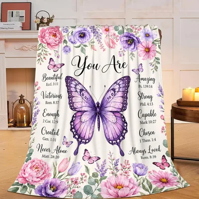 Butterfly Affirmations Blanket: Scripture for Every Day
