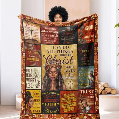 Faithful Woman Blanket: Prayer, Strength and Faith in Print