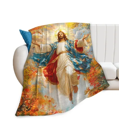 Jesus Ascension Blanket: A Radiant Religious Throw
