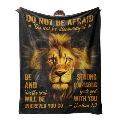 Do Not Be Afraid Blanket Lion Bible Verse Design