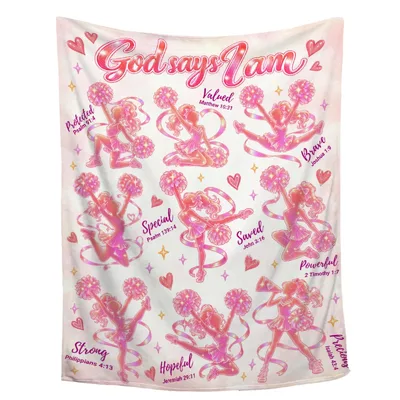 Cheerleader Faith Blanket: God Says I Am Verses