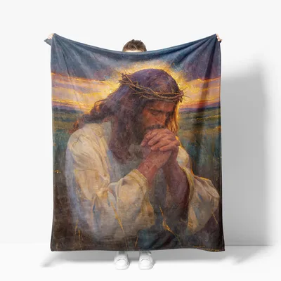 Jesus in Prayer Blanket for Quiet Faith Moments