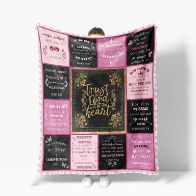 Walk Humbly Blanket with Bible Verses for Women