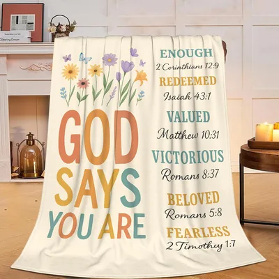 God Says You Are Enough Blanket: Verses and Wildflowers