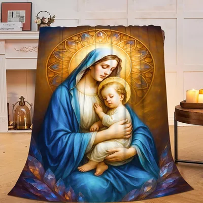 Virgin Mary Baby Jesus Blanket for Quiet Evenings