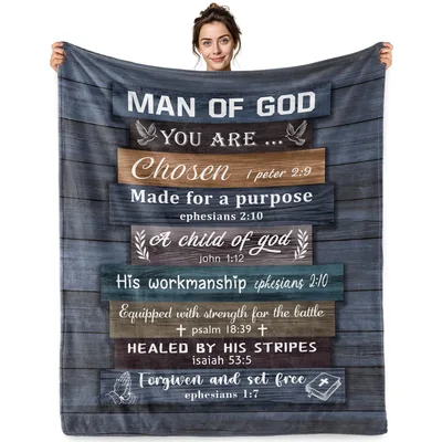 Man of God Bible Blanket - Chosen Made for Purpose Scriptural Sign