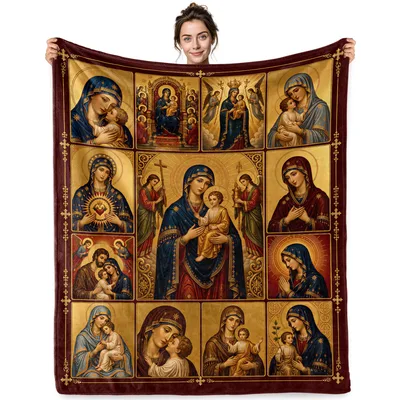Virgin Mary Icon Blanket for Devoted Hearts and Cozy Nights