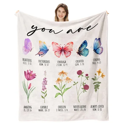 you are Beautiful Eccl Victorious Blanket: Verse Butterflies