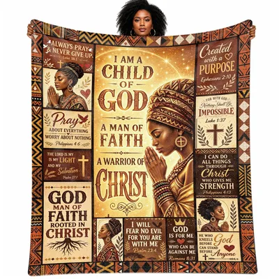 Christian Women Faith Verses Blanket: Warrior of Christ Design
