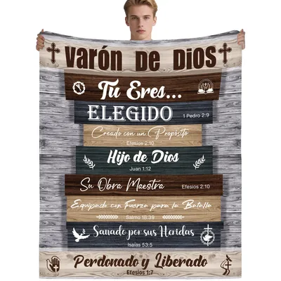 Varon De Dios Blanket: Bible Verses in Spanish