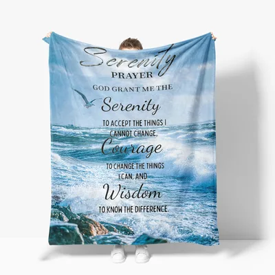 Serenity Prayer Ocean Blanket for Quiet Strength