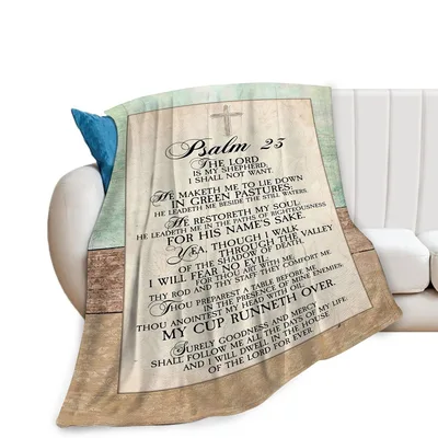 Psalm 23 Scripture Verse Blanket - Faithful Text Design
