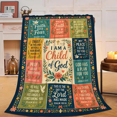 Christian Child of God Blanket with Bible Verses