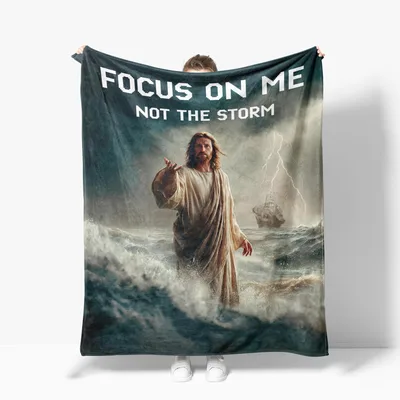 Focus on Me Blanket: Jesus Walking on Water Throw