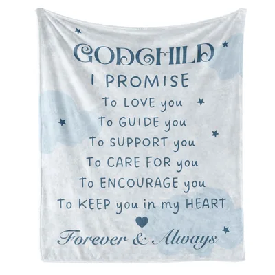 Godchild Gift Blanket: A Promise Printed in Soft Blue