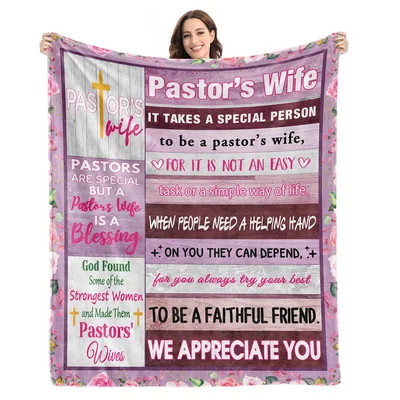 Pastor's Wife It takes Blanket with pink floral border