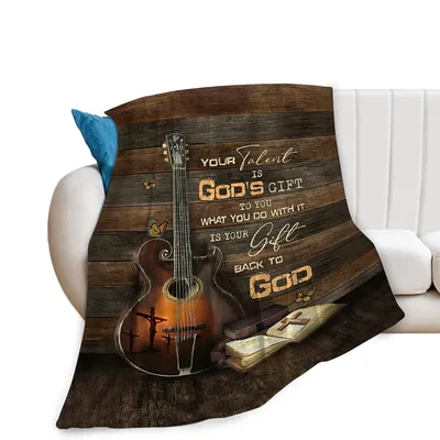 Talent Gift from God Blanket: Guitar and Scripture Throw