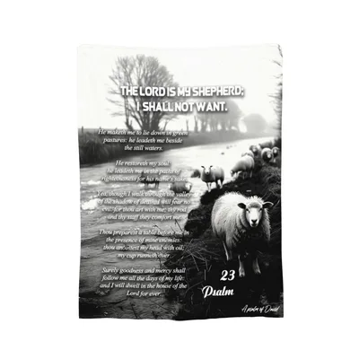 Psalm 23 Scripture Sheep Blanket for Quiet Faith