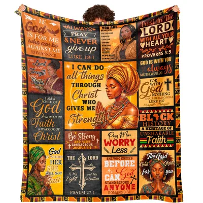 Black Woman Faith Blanket: Scripture for Strength
