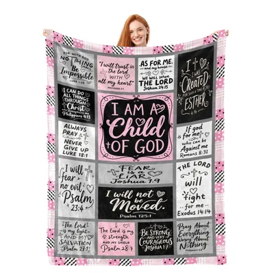 Bible Verse Faith Blanket: Scripture Quilt Print for Her