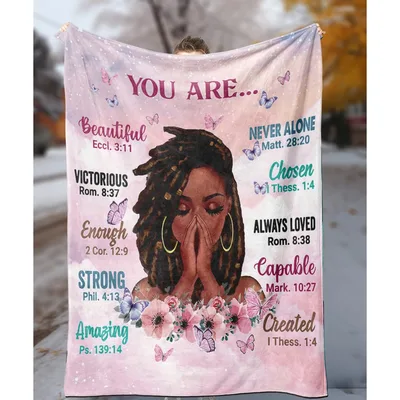 Praying Woman Bible Verses Blanket for Faith-Filled Days