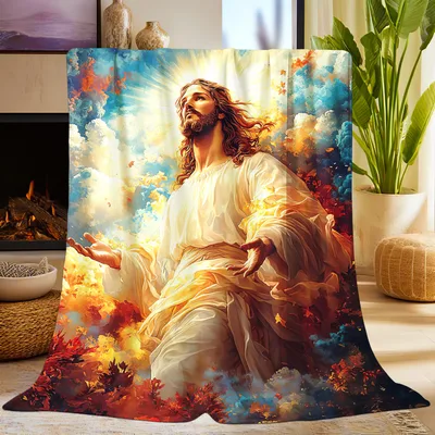 Jesus Christ Blanket: Radiant Faith Throw for Cozy Days