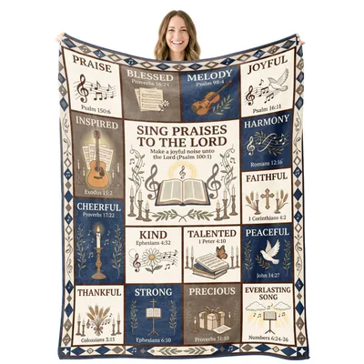 Christian Music Bible Verses Blanket featuring Praise Melody