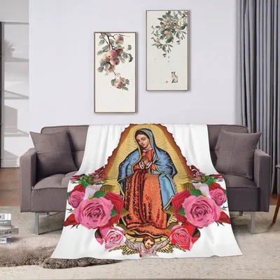 Lady of Guadalupe Blanket featuring traditional religious art