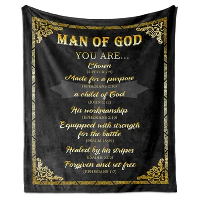 Christian Scripture Verses Faith Blanket for Men of God