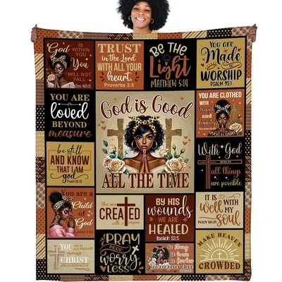 Black Women Christian Art Blanket for Faith and Encouragement