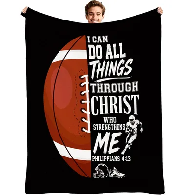 Football Bible Verse Blanket for Faithful Players and Fans